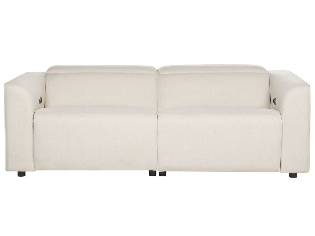 2 Seater Fabric Electric Recliner Sofa with USB Port Light Beige ULVEN