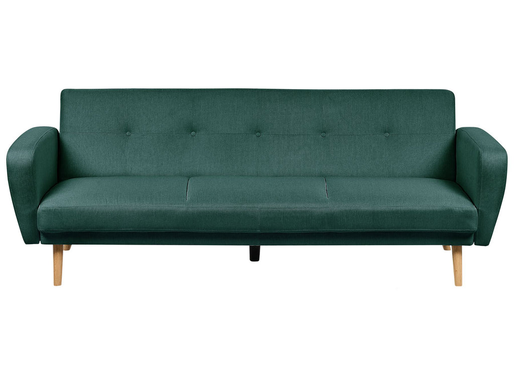 Sofa Bed FLORLI Fabric Dark Green 3 Seater