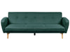 Sofa Bed Fabric Dark Green 3 Seater