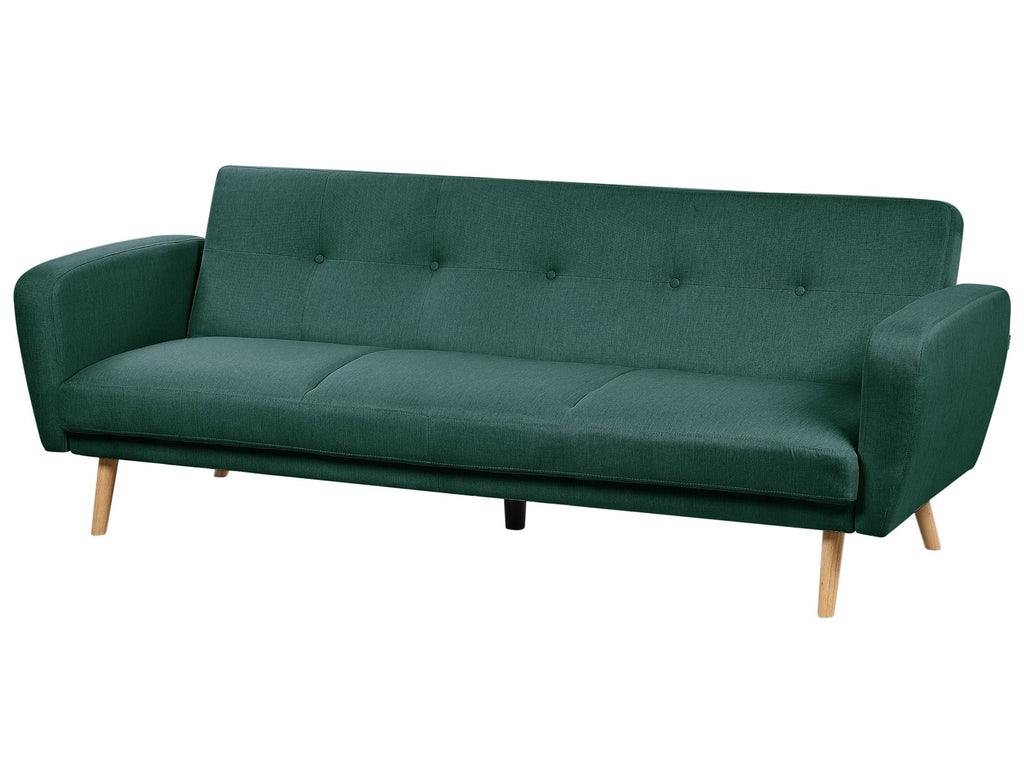 Sofa Bed FLORLI Fabric Dark Green 3 Seater