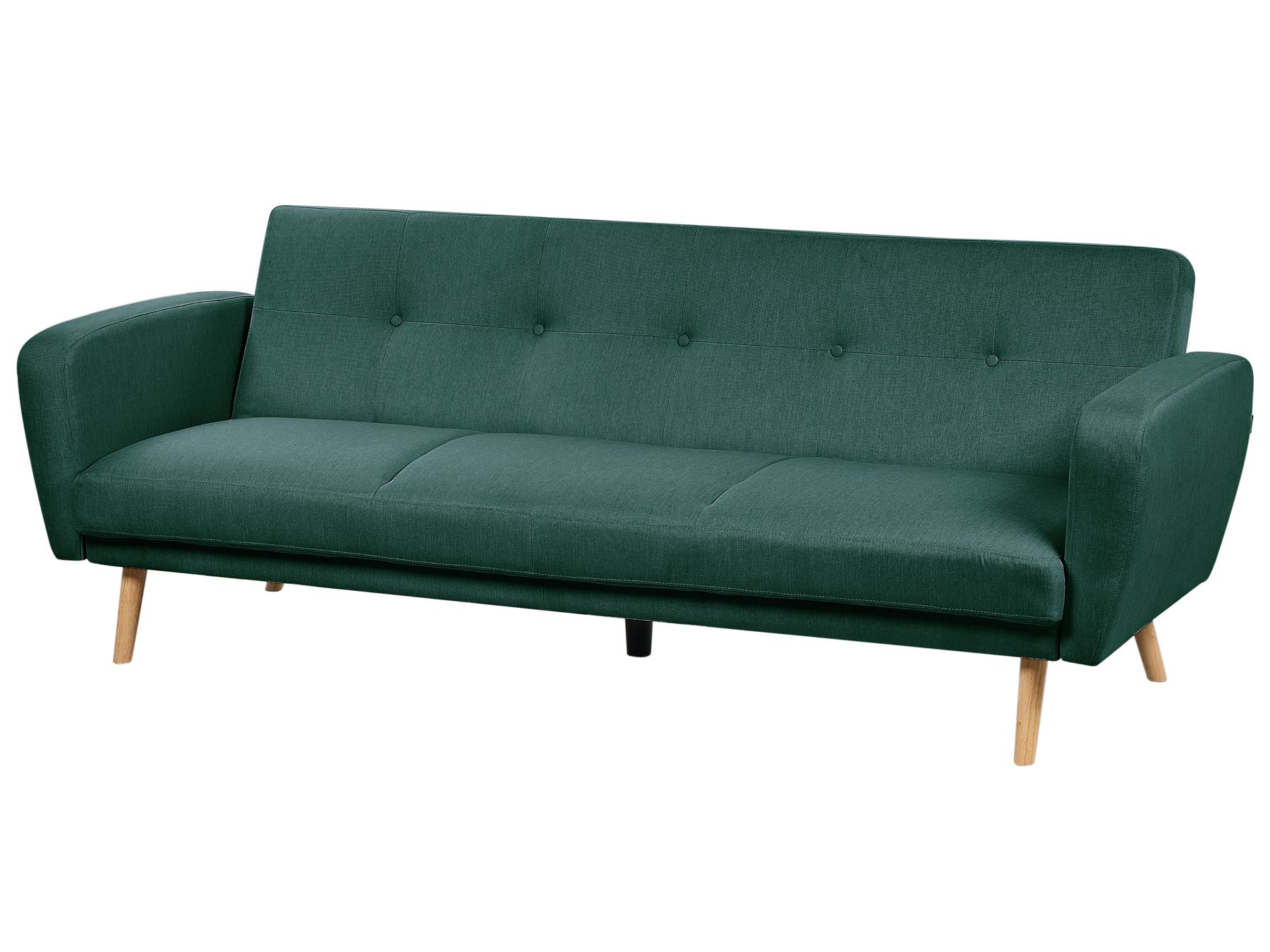 Sofa Bed FLORLI Fabric Dark Green 3 Seater