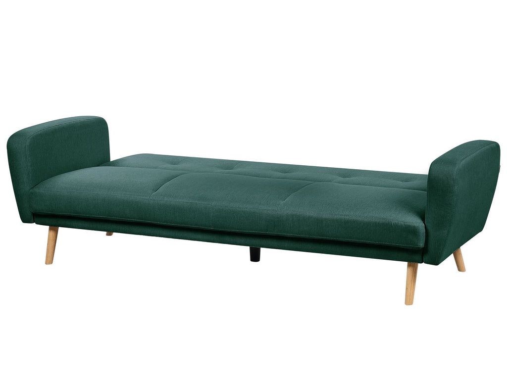 Sofa Bed FLORLI Fabric Dark Green 3 Seater