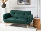 2 Seater Fabric Sofa Bed Green FLORLI