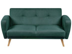 2 Seater Fabric Sofa Bed Green FLORLI