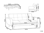 Sofa Bed FLORLI Boucle Off-White 3 Seater