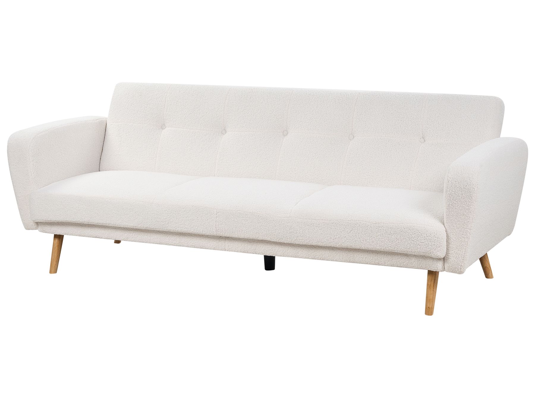 Sofa Bed FLORLI Boucle Off-White 3 Seater