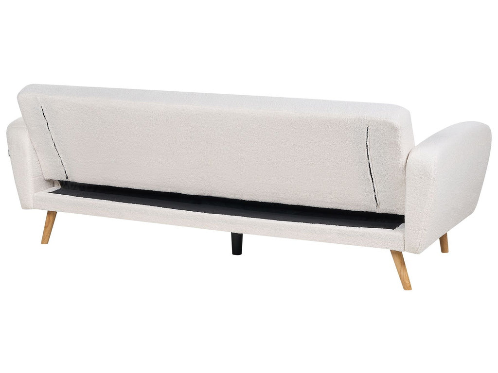 Sofa Bed FLORLI Boucle Off-White 3 Seater