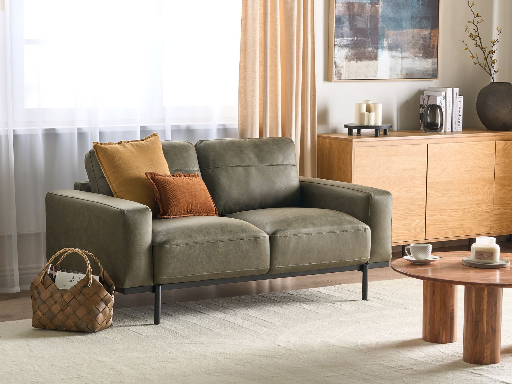 2 Seater Fabric Sofa Green SOVIK