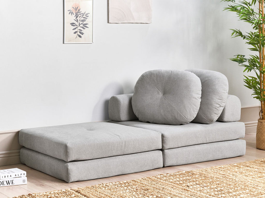 Single Sofa Bed OLDEN Fabric Light Grey