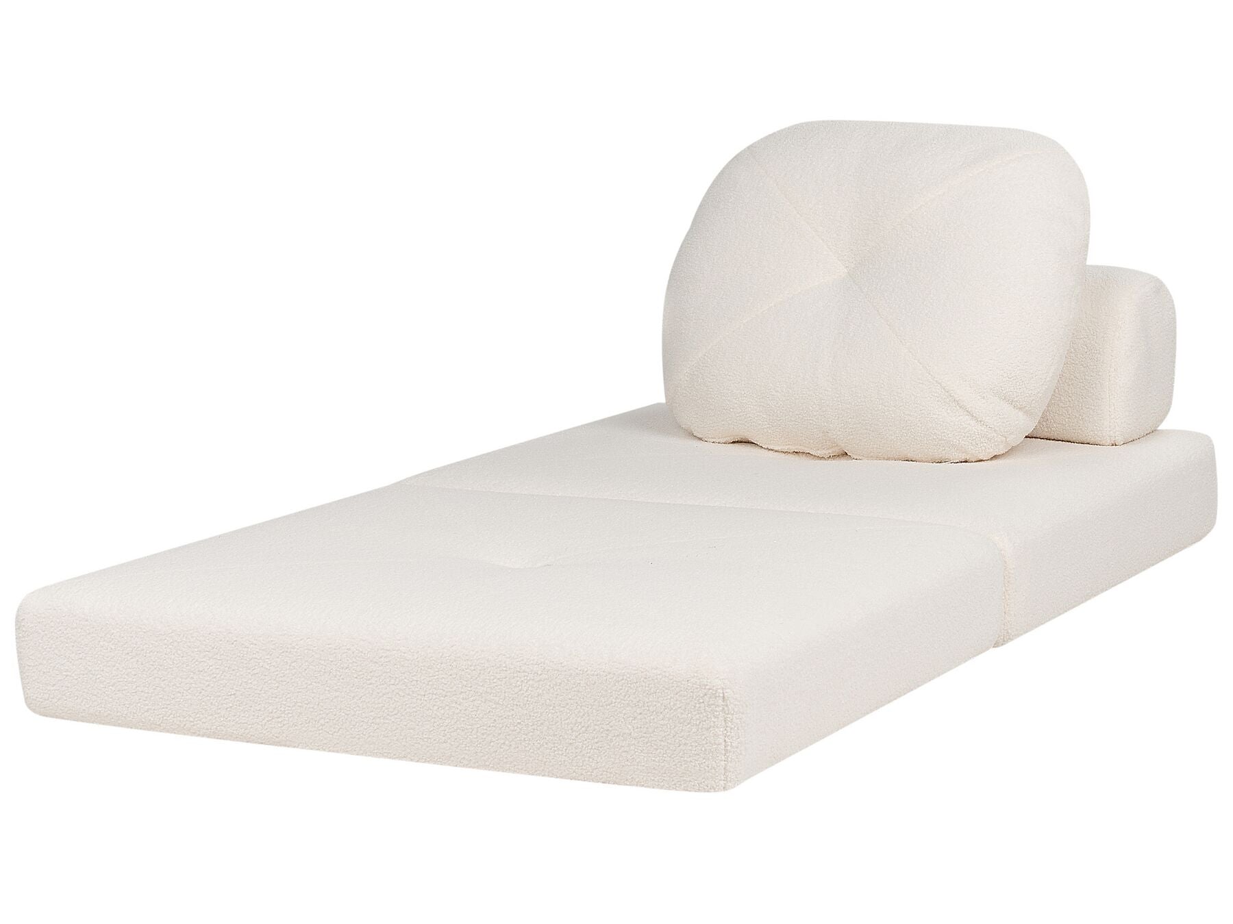 Single Sofa Bed OLDEN Boucle White