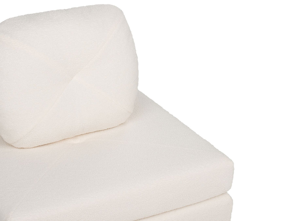 Single Sofa Bed OLDEN Boucle White