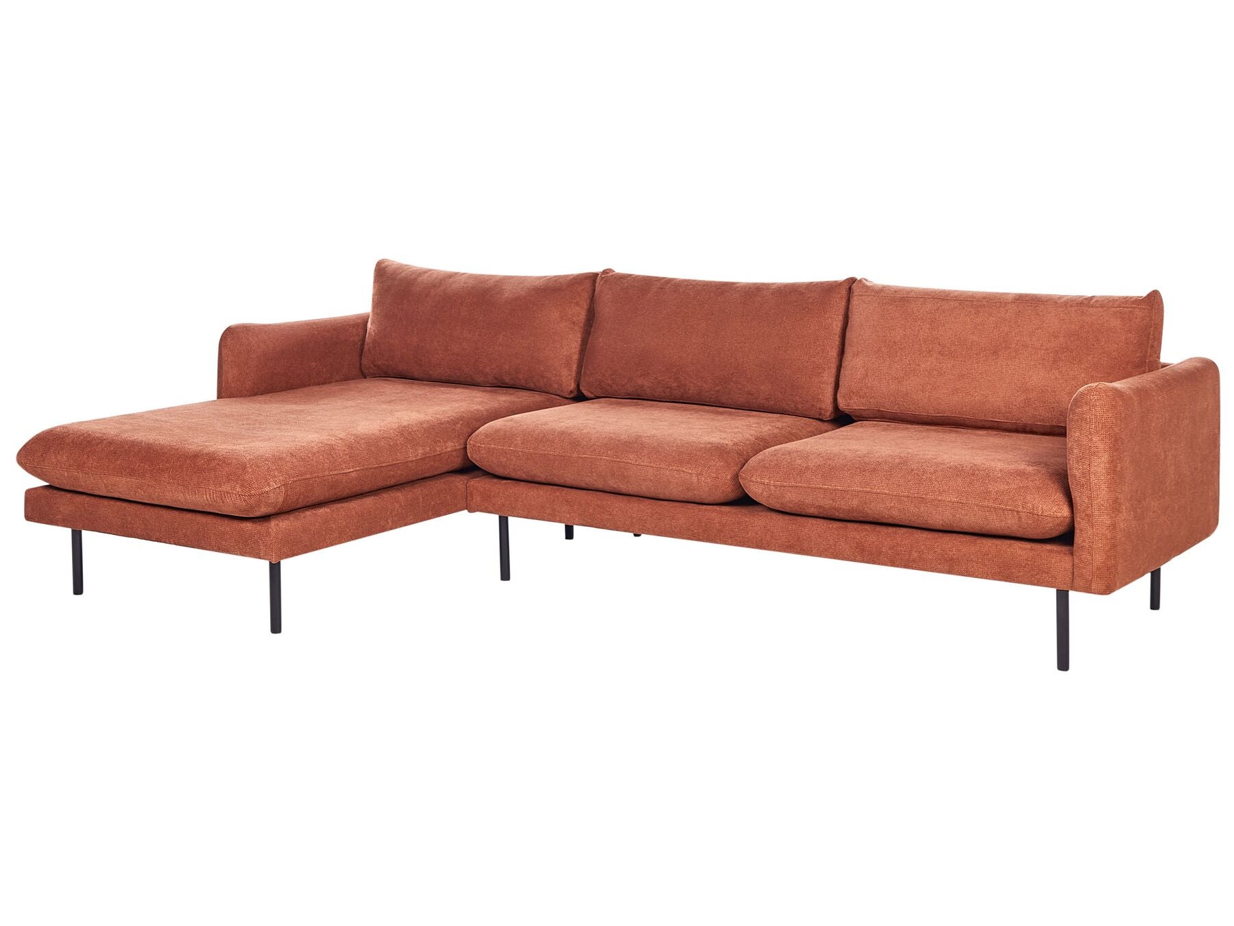 Corner Sofa VINTERBRO Chenille Golden Brown 4 Seater Right Hand