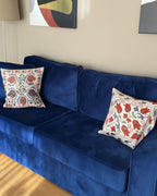 3 Seater Velvet Sofa Navy Blue FALUN