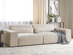 2 Seater Modular Velvet Sofa Beige HELLNAR
