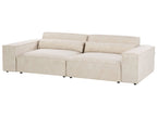 2 Seater Modular Velvet Sofa Beige HELLNAR