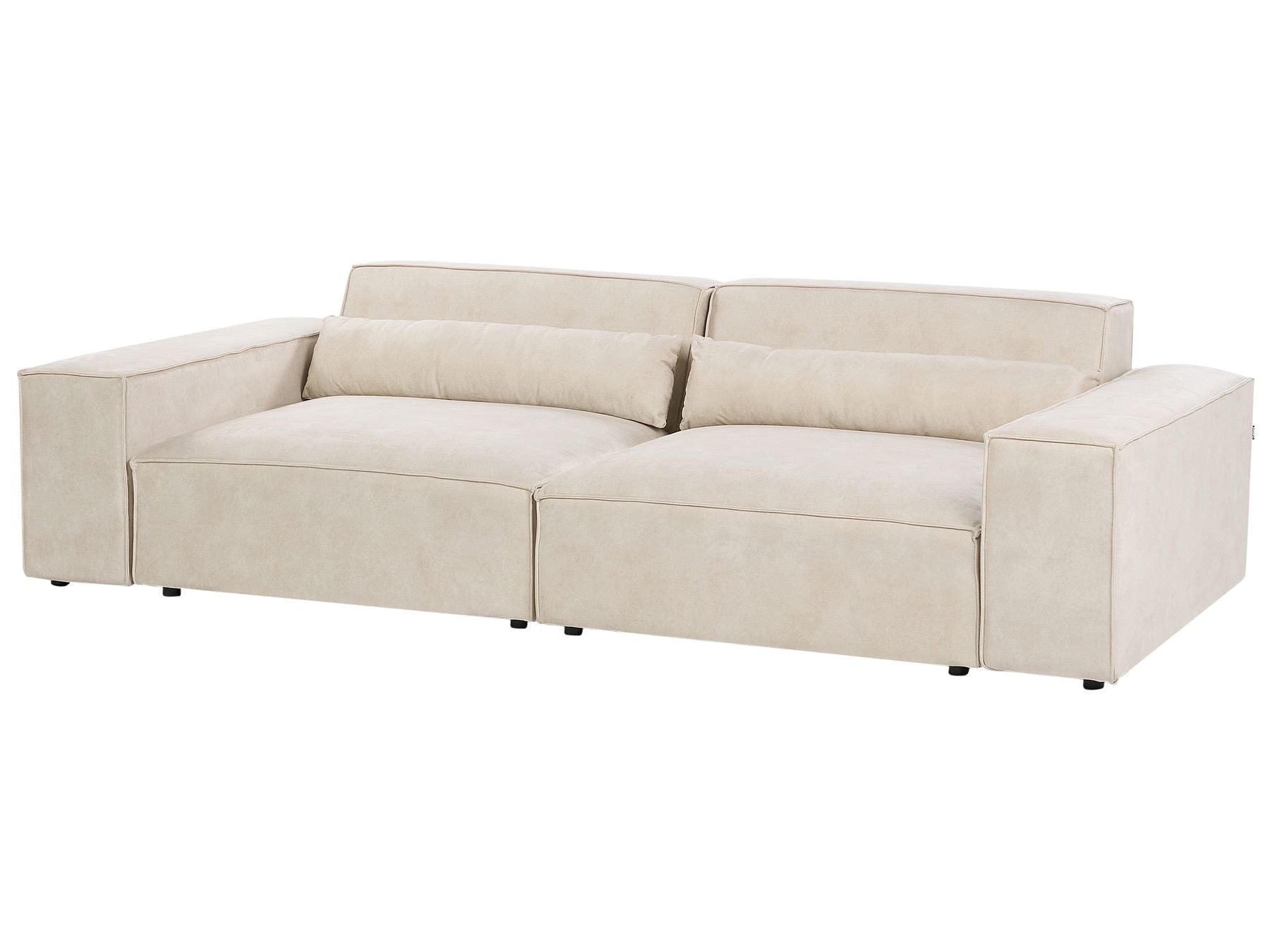 2 Seater Modular Velvet Sofa Beige HELLNAR