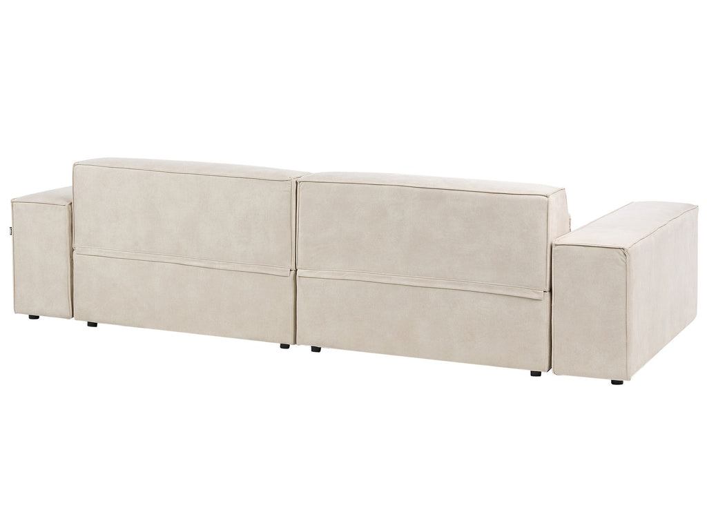 2 Seater Modular Velvet Sofa Beige HELLNAR