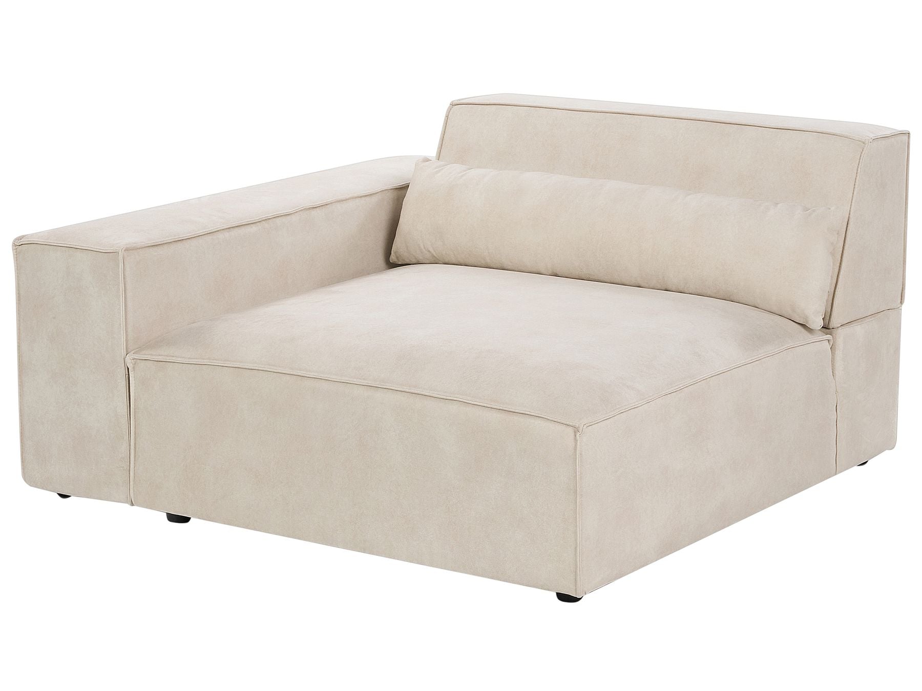 2 Seater Modular Velvet Sofa Beige HELLNAR