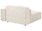 2 Seater Modular Velvet Sofa Beige HELLNAR