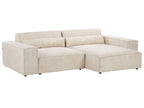 Left Hand 2 Seater Modular Velvet Corner Sofa Beige HELLNAR
