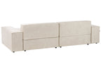 Left Hand 2 Seater Modular Velvet Corner Sofa Beige HELLNAR