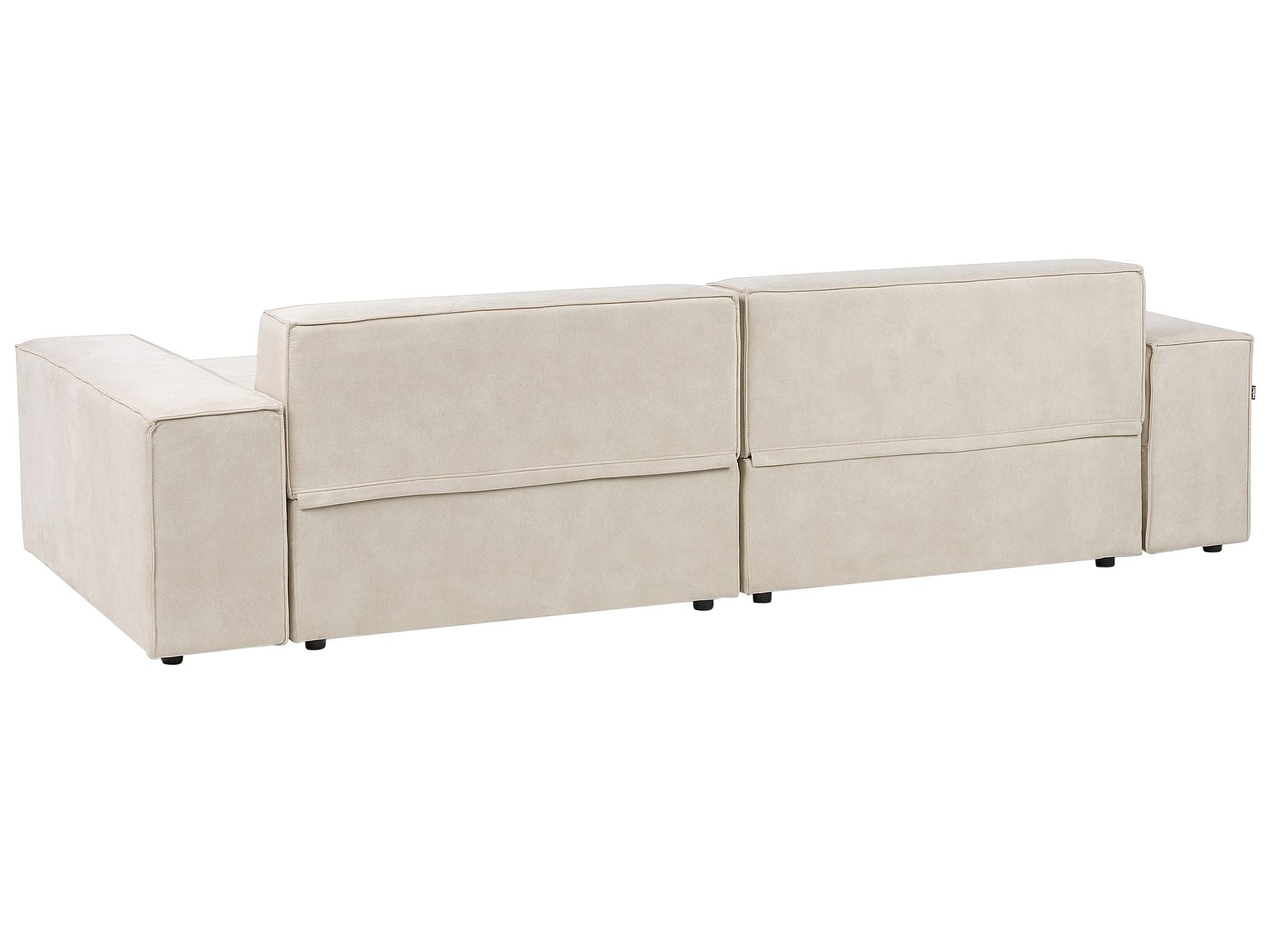 Left Hand 2 Seater Modular Velvet Corner Sofa Beige HELLNAR