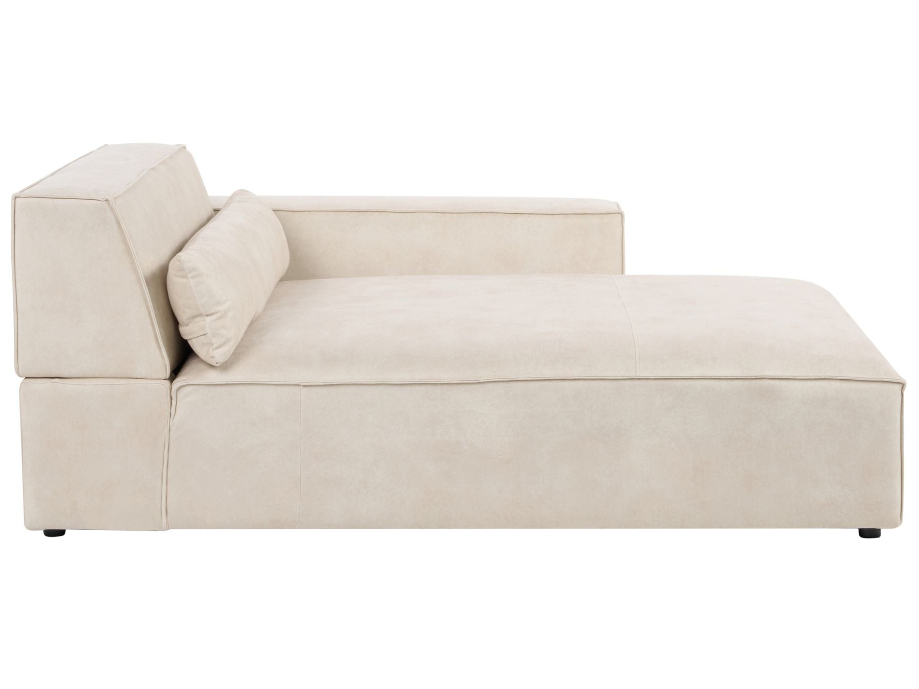 Left Hand 2 Seater Modular Velvet Corner Sofa Beige HELLNAR