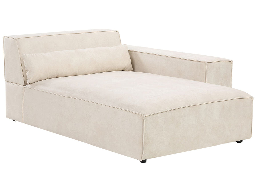 Left Hand 2 Seater Modular Velvet Corner Sofa Beige HELLNAR