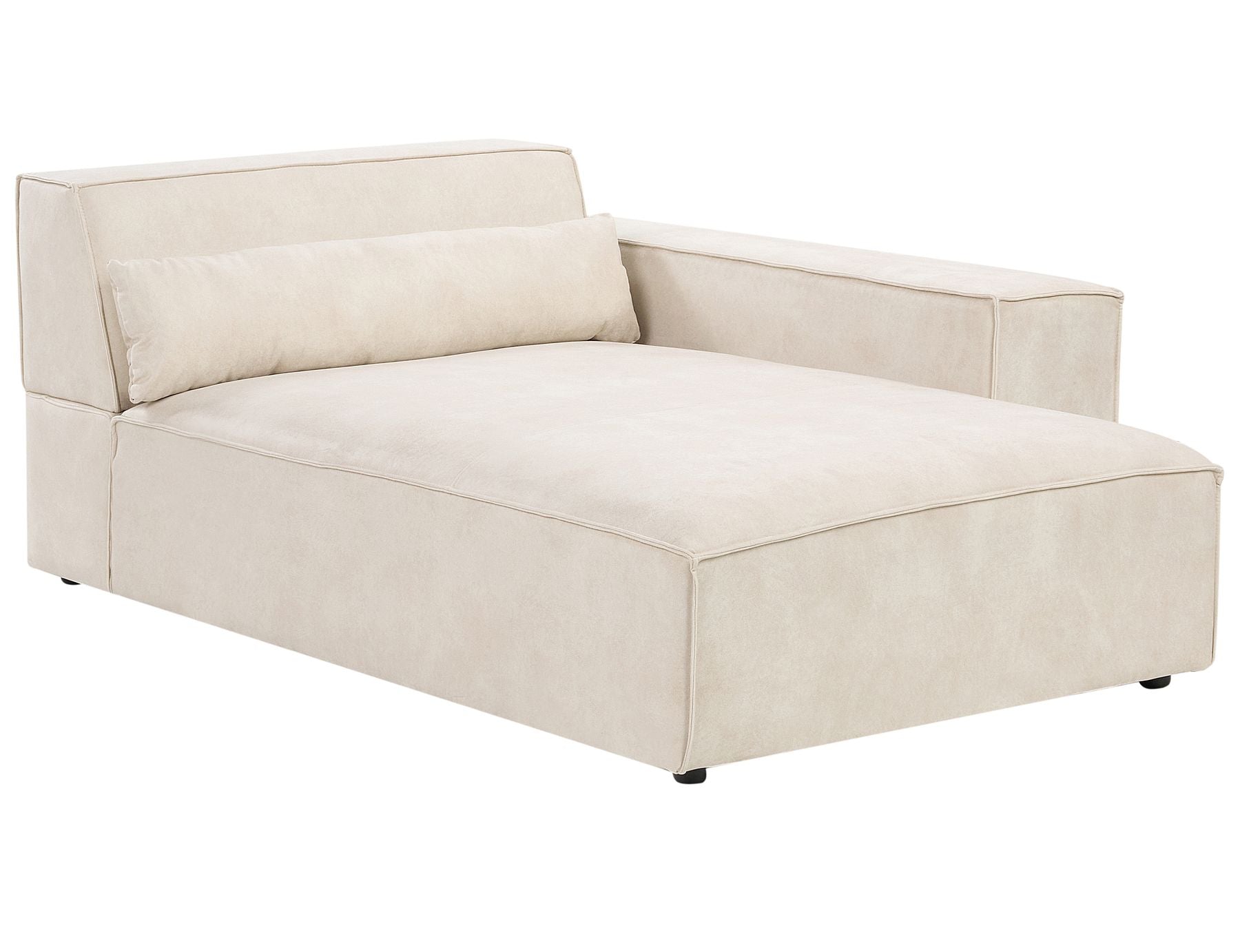 Left Hand 2 Seater Modular Velvet Corner Sofa Beige HELLNAR