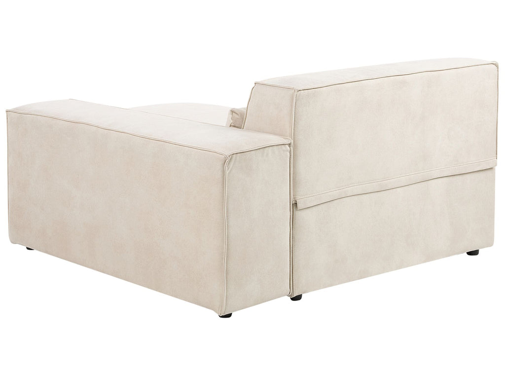 Left Hand 2 Seater Modular Velvet Corner Sofa Beige HELLNAR