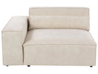 Left Hand 2 Seater Modular Velvet Corner Sofa Beige HELLNAR