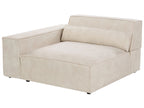 Left Hand 2 Seater Modular Velvet Corner Sofa Beige HELLNAR