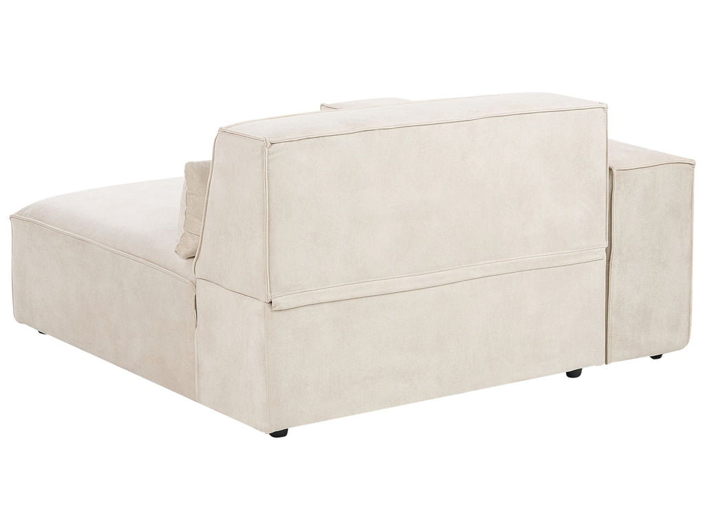 Left Hand 2 Seater Modular Velvet Corner Sofa Beige HELLNAR