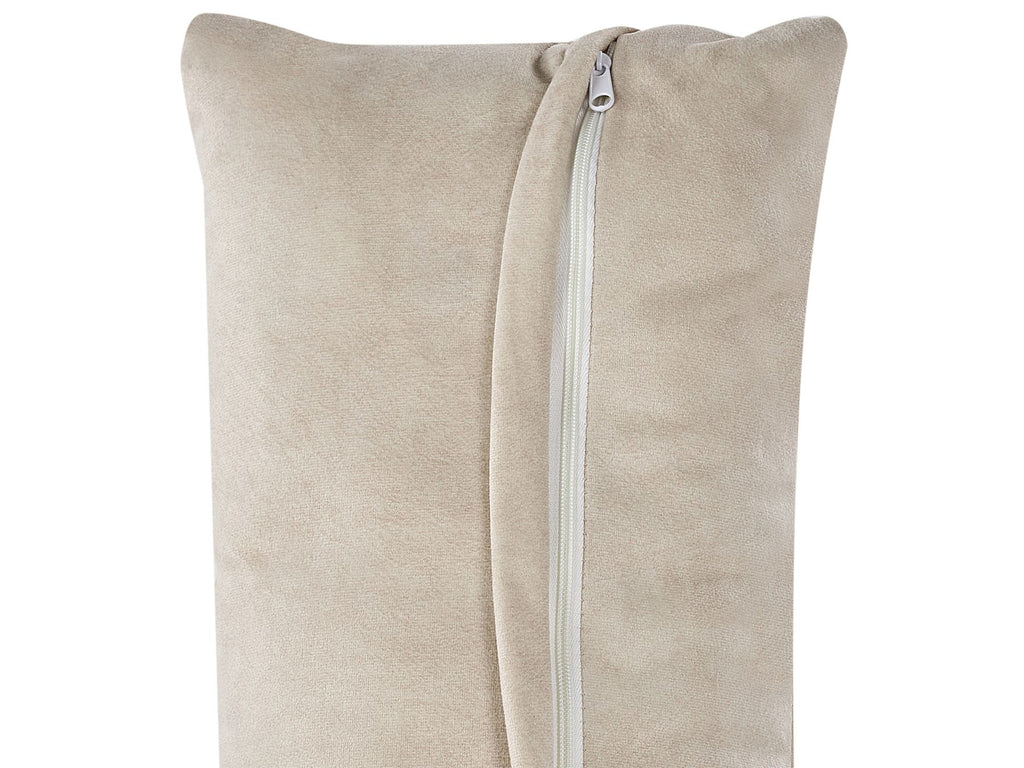 Left Hand 2 Seater Modular Velvet Corner Sofa Beige HELLNAR