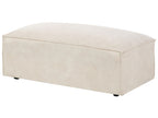 Modular Corner Sofa HELLNAR Velvet Light Beige with Ottoman 2 Seater Left Hand
