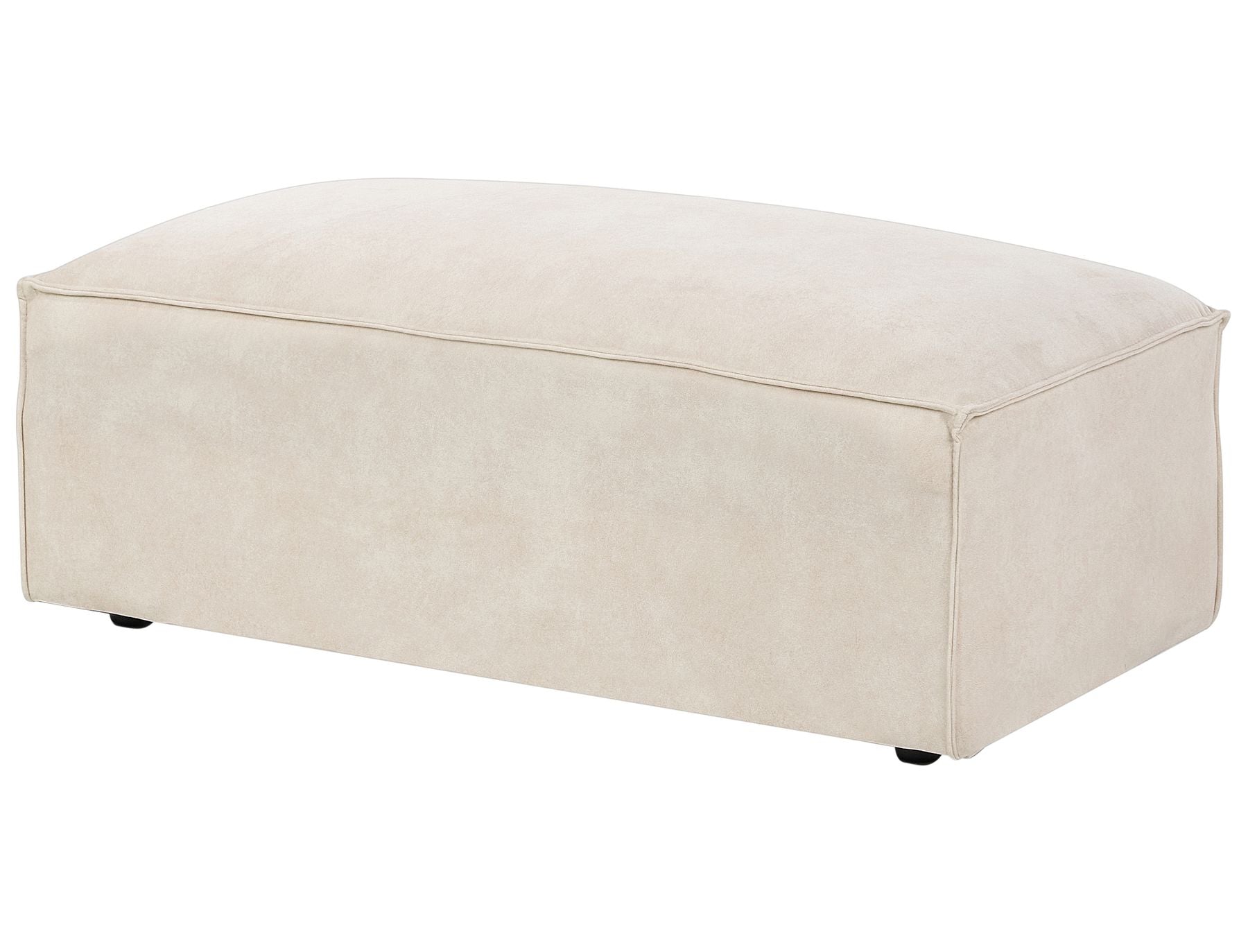 Modular Corner Sofa HELLNAR Velvet Light Beige with Ottoman 2 Seater Left Hand