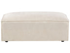 Modular Corner Sofa HELLNAR Velvet Light Beige with Ottoman 2 Seater Left Hand