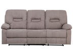 3 Seater Fabric Manual Recliner Sofa Taupe Beige BERGEN