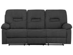3 Seater Fabric Manual Recliner Sofa Grey BERGEN