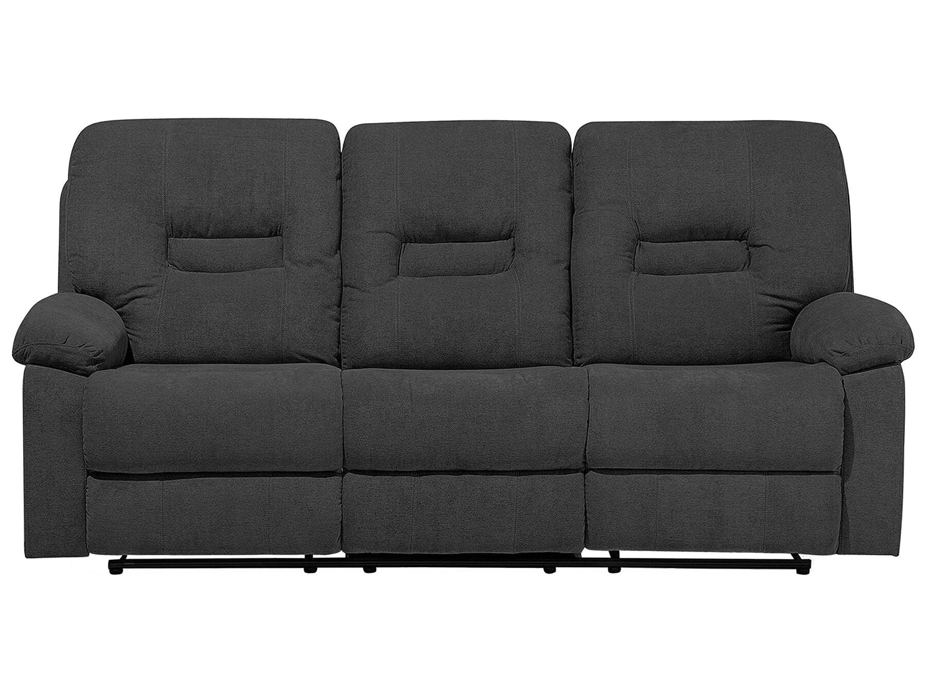 3 Seater Fabric Manual Recliner Sofa Grey BERGEN