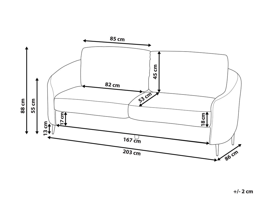 3 Seater Boucle Sofa White TROSA