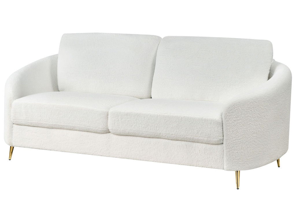 3 Seater Boucle Sofa White TROSA