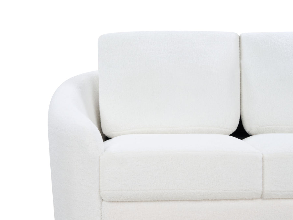 3 Seater Boucle Sofa White TROSA