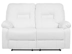 2 Seater Faux Leather Manual Recliner Sofa White BERGEN