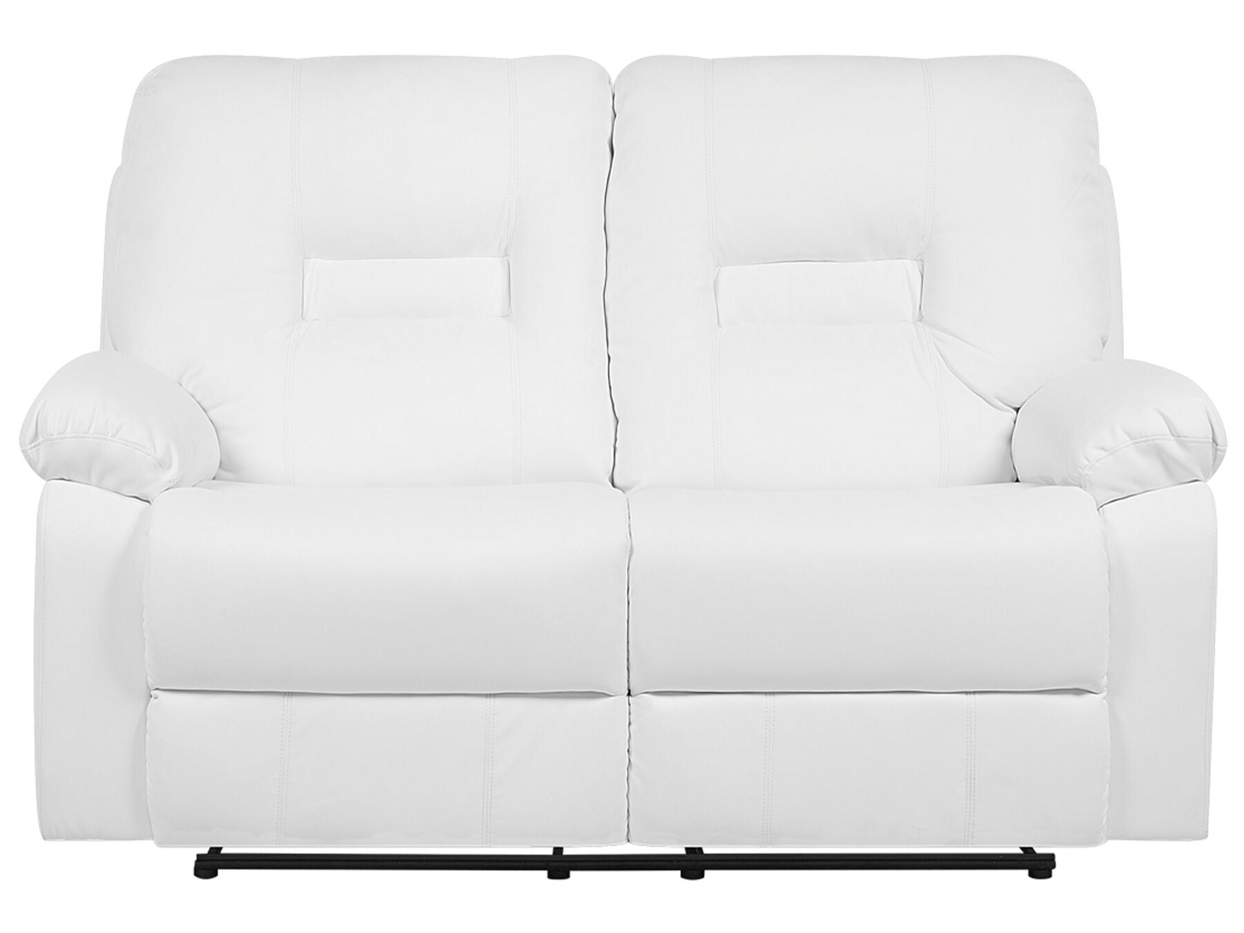 2 Seater Faux Leather Manual Recliner Sofa White BERGEN