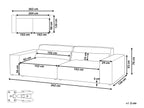 2 Seater Modular Boucle Sofa White HELLNAR