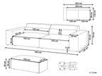 Modular Sofa HELLNAR Boucle Off-White with Ottoman 2 Seater