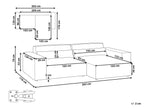 Modular Corner Sofa HELLNAR Boucle Off-White 2 Seater Left Hand