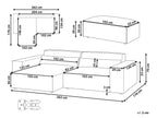 Modular Corner Sofa HELLNAR Boucle Off-White with Ottoman 2 Seater Right Hand