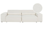 2 Seater Modular Boucle Sofa White HELLNAR